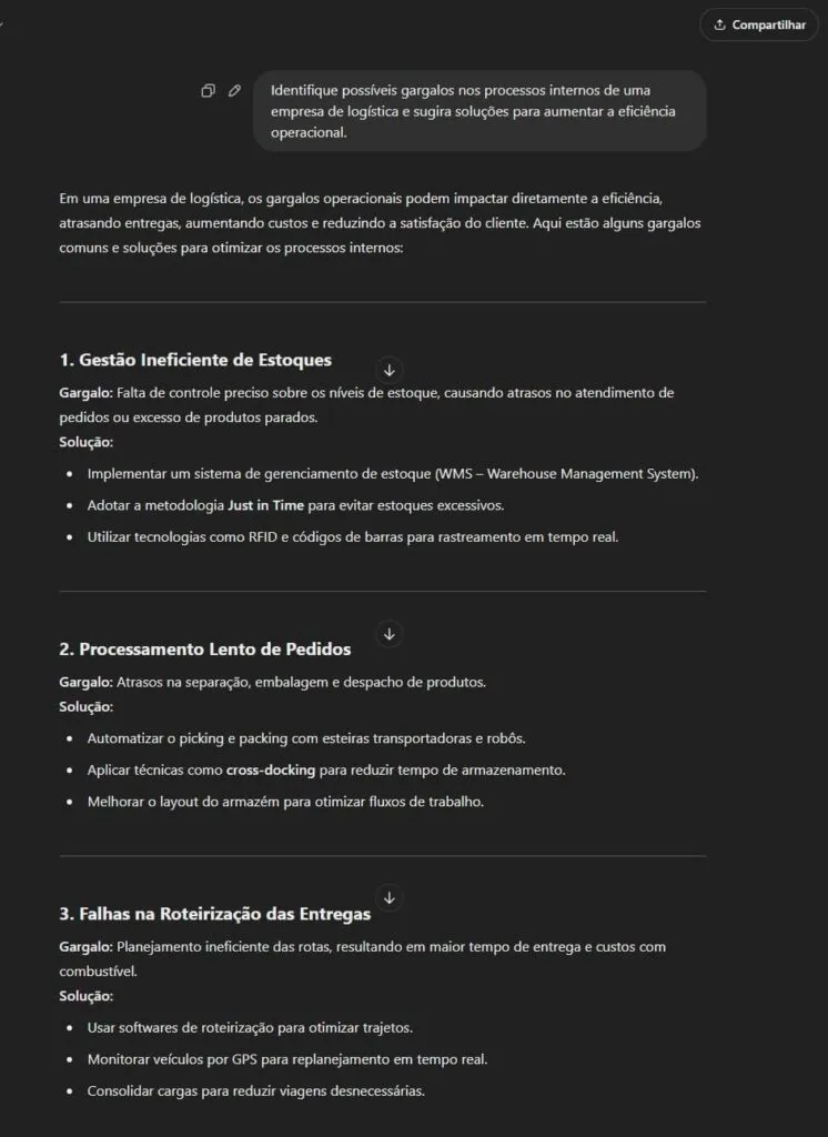 prompt gargalos processos 1
